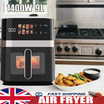 1400w Air Fryer 9L Large Capacity Oven Multi 8in1 Healthy Frying Cooker Oil Free