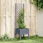 Jardinière Pot de Fleurs avec treillis bleu gris 40x40x142 cm pp CVW68150