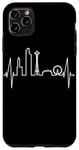 Coque pour iPhone 11 Pro Max Seattle Skyline Battement de Cœur USA Pouls J'aime Seattle