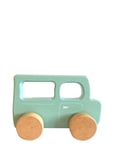 Small Wooden Car - Light Blue Green Barbo Toys