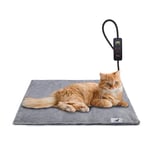 Toozey Cat Heat Pad Electric 45 * 40 cm, 4 Adjustable Timer & 6 Adjustable Temperature, Safe Pet Heating Pad Mat with Crystal Velvet Cover, Waterproof, Ideal for Whelping/Puppy/Dogs and Cats, S