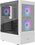 PC Gamer Boitier, Boîtiers Gaming ATX Moyen Tour Vide, Airflow Mesh Case, 3 Ventilateurs ARGB de 120 mm Intégrés, Verre Trempé Latéral, Blanc.[V1222]