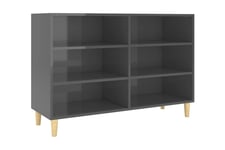 Skänk grå högglans 103,5x35x70 cm spånskiva - Grå Sideboard & skänk Trä