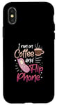 Coque pour iPhone X/XS Coffee Addict Latte Lovers 90S Téléphone portable vintage à clapet