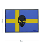 101 INC PVC Patch - Flagga Sverige + Skull