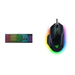 Razer Ornata V3 - Clavier Gamer à Profil Bas (Switches Méca-Membrane, Repose-Poignet & Basilisk V3 - Souris Gaming Filaire (10+1 Boutons programmables, Molette HyperScroll Tilt, Interrupteur