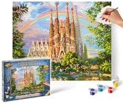 Schipper Sagrada Familia 609130914 Peinture par numéros pour adultes avec pinceaux et peintures acryliques 40 x 50 cm