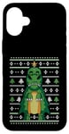 Coque pour iPhone 16 Plus Dinosaure de Noël laid T-Rex Sapin - Noël