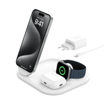 Belkin Magnetic 3-in-1 Stand Qi2 Hvit 1.5m