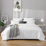 BBANGD Duvet Covers King Size - Ultra Soft and Breathable Bedding King Comforter Cover Set Washed Microfiber 3 Pieces with Zipper Closure Duvet Cover and 2 Pillow Shams (White)