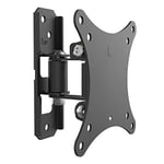 RICOO TV Wall Bracket Mount Tilt & Swivel S7611 Universal Monitor Mounting Holder Arm also for Curved 4K LCD LED Television / 13-27 Inch VESA 50x50 100x100 Black