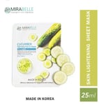 2X 25ml MIRABELLE CUCUMBER FACIAL SHEET MASK NO.1 K- MASK 2 packs