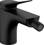 hansgrohe Vivenis Mitigeur de bidet avec tirette et vidage, noir mat, 75200670