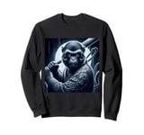 Japanese Macaque Shirt Monkey Portrait Baseball Bat Ape Face Sweatshirt