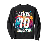 Gaming Vintage 10th Birthday 10 Ten Year Old Boy Girl Gamer Sweatshirt