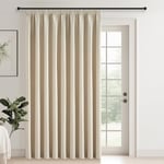 Topfinel Rideau Occultant Beige 300x260 cm Galon Fronceur Rideau Salon Thermique Isolant Anti Froid Rideaux Rail Phonique Anti Bruit avec Ruflette Décoratif Chambre Enfant Cuisine 1pcs