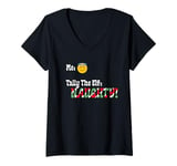 Womens "Tally The Elf: NAUGHTY!" Innocent Funny Christmas Holiday V-Neck T-Shirt