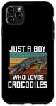 Coque pour iPhone 11 Pro Max T-shirt mignon Just A Boy Who Loves Alligator Crocodiles