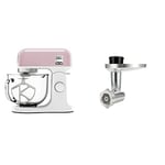 Kenwood kMix Stand Mixer for Baking, Stylish Kitchen Mixer with K-beater, Dough Hook and Whisk, 5L Stainless Steel Bowl, Removable Splash Guard, 1000 W, Pastel Pink & KAX950ME Food Mincer Attachment