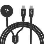 Dudao 2-i-1 USB-C-kabel PD 60W med Apple Klokklader og USB-C