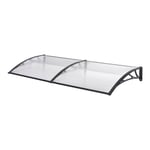 Auvent de porte d entree design marquise d accueil resistante aux intemperies 200 x 100 cm noir transparent