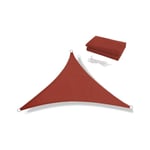 Linghhang - Voile d'ombrage triangulaire 5X5X5 mètres - écran solaire imperméable 300D voile d'ombrage jardin piscine auvent extérieur rouge rouille