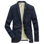 Blouson Homme En Jean - Avognates - Slim Col Revers Manches Longues - Couleur Unie Business Casual