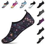 SAGUARO Homme Chaussures de Plage Femme Chaussures Aquatiques Unisexe Aqua Chaussettes Plongée d'eau Pieds Nus à séchage Rapide Yoga Chaussettes Triangle Splice43EU