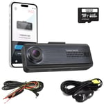 Thinkware Q200 Dash Cam QHD 1440p - Front Car Dash Camera With Super Night Vision, Dewarping Technology - Includes Dual Leads for Battery Safe Parking Mode & 32GB SD Card - Android/iOS App