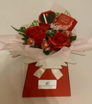 Choc Box Bouquets Classic Red with Lindt Lindor Milk Chocolate Truffles, 361g