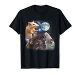 Three Rats Howling At The Moon Funny Lover Animals T-Shirt