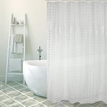 MSV Rideau de Douche en PVC Bristol Blanc 180 x 200 cm