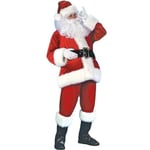 Klassisk Jultomte-Flanell Cosplay Kläder för Vuxna, Jultomtekostym 7-Delars Set XL xl