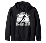 Old Man Running Humor Design Funny Runner Zip Hoodie