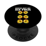 Check Out My Six Pack Funny Donut Lovers Workout Gym PopSockets PopGrip Adhésif