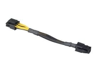 Akasa - Strömkabel - 8-Stifts Eps12v (Hane) Till 4 Pin Atx12v (Hona) - 15 Cm - Nätsvart