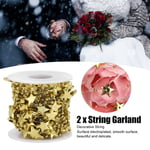 (Gold FivePointed 10m Roll)2Pcs ABS FivePointed New Star Pearls Beads String