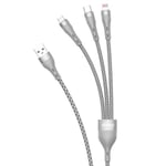 65w Super 3in1 laddkabel - Lightning / microUSB / USB-C 1,2m