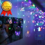 I® Multicolor Butterfly String Lights LED Fairy Lights Belysning Dekoration Gardinljus för festival julbröllop