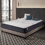 Naturalex - Matelas Perfect Sleep - 80x200 cm - Mousse mémoire de forme hr, Blue Latex, Hypoallergénique - Ferme - 7 zones de confort - Face