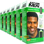 6x Just For Men H60 Jet Black Original Formula Shampoo in Haircolour Dye