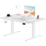 Devoko Bureau Assis Debout Électrique 120 x 60cm, Bureau Réglable en Hauteur de 71 cm à 119 cm avec 2 Hauteurs Mémorisables pour Bureau(Blanc, 120cm)