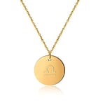 GD GOOD.designs EST. 2015 Chaîne du zodiaque Balance en or 18 carats - Résistant à l'eau I Collier doré avec pendentif horoscope I Zodiac Necklace en acier inoxydable pour femmes