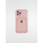 Pink Transparent mobilskal med korthållare till Iphone 13PRO rosa