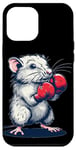 iPhone 13 Pro Max Nice white Rat Costume with red boxing Gloves Case