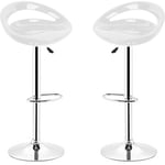 Oobest - Aqrau Tabouret Bar, Lot de 4, Chaise Haute de Cuisine, abs Plastique, Repose-pieds, Hauteur réglable, Rotation à 360° ,Montage facile, pour