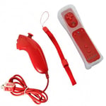 Mini Kitty ® Wiimote controller construit en Motionplus capteur à distance et Nunchuk manette pour silicone case Nintendo Wii  rouge