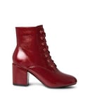 Joe Browns Femme Bottines à Lacets à Talon Bloc Verni, Rouge, 43 EU Large