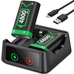 HELLCOOL Battery Pack Rechargeable for Xbox, 2 x 4800mWh Battery Pack for Xbox Controller with Xbox Charging Dock/LED Display, Xbox Charger Battery Pack for Xbox Series X|S, Xbox One/Elite/S|X