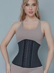 Latex Waist Trainer 25 teräsluulla painonpudotukseen ja vartalon muotoiluun·musta·XXL